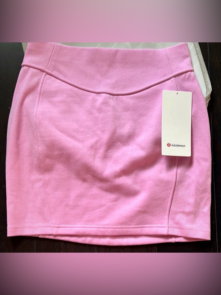 Lululemon Pink Scuba Hr Mini Skirt | Size M | Nwt
